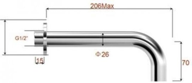 Wiesbaden Caral Inbouw Uitloop Chroom 20cm Rond 1/2" - 29.3984