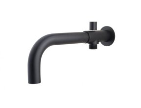 Wiesbaden Caral Inbouw baduitloop met omstel Mat Zwart 23cm - 29.2060