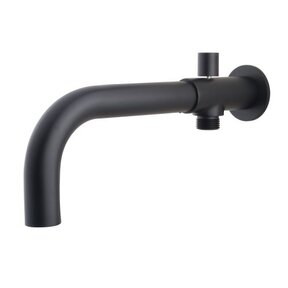 Wiesbaden Caral Inbouw baduitloop met omstel Mat Zwart 23cm - 29.2060