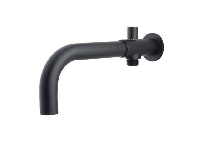 Wiesbaden Caral Inbouw baduitloop met omstel Mat Zwart 23cm - 29.2060 Wiesbaden Caral Inbouw baduitloop met omstel Mat Zwart 23cm - 29.2060