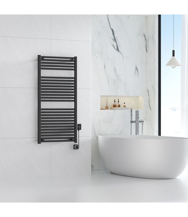 Elara elektrische radiator Smart WiFi 118x60cm Mat Zwart 700 Watt