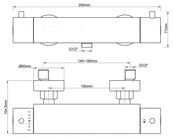 Wiesbaden Douchekraan Caral Geborsteld Koper Cool Touch - 29.6930 - Thermostaatkraan douche 15-HoH