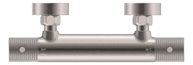 Wiesbaden Douchekraan Ribbd Geborsteld Staal - 29.5351 - Thermostaatkraan douche 15-HoH