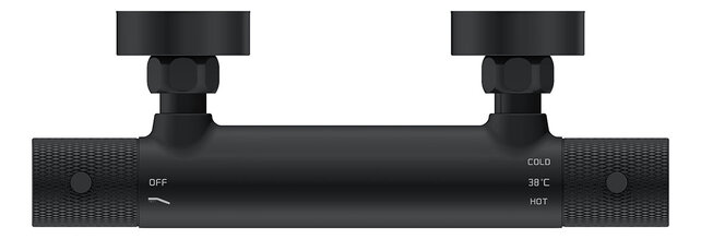 Wiesbaden Douchekraan Ribbd Mat Zwart - 29.5352 - Thermostaatkraan douche 15-HoH