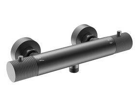 Wiesbaden Douchekraan Ribbd Gunmetal - 29.5353 - Thermostaatkraan douche 15-HoH
