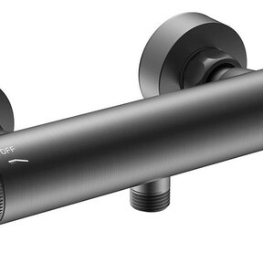 Wiesbaden Douchekraan Ribbd Gunmetal - 29.5353 - Thermostaatkraan douche 15-HoH