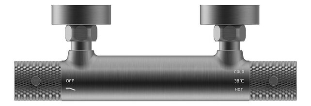 Wiesbaden Douchekraan Ribbd Gunmetal - 29.5353 - Thermostaatkraan douche 15-HoH
