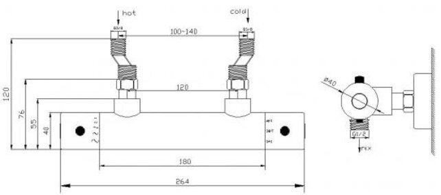 Xellanz Thermostatische Douchekraan Rio Geborsteld Staal 12-HoH - 29.3925