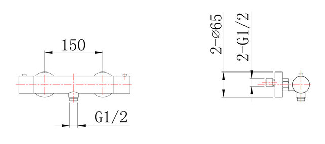 Wiesbaden Thermostatische Douchekraan Rio RVS-304 - 15-HoH -  29.3928