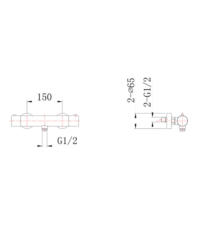 Wiesbaden Thermostatische Douchekraan Rio RVS-304 - 15-HoH -  29.3928