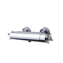 Wiesbaden Douchekraan Cross Cool touch Chroom - 29.3937- thermostatische douchemengkraan met kruisgrepen 15-HoH