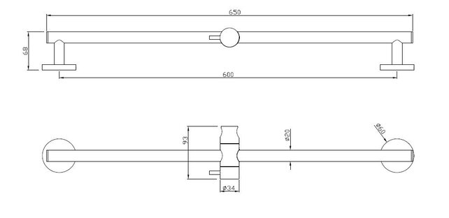 Douchestang Caral glijstang met handdouchehouder - 29.3840
