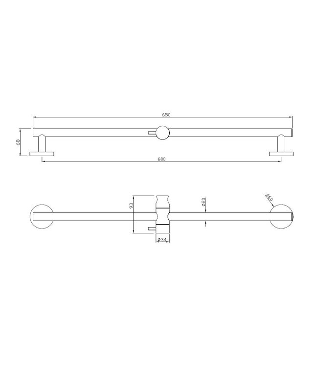 Douchestang Caral glijstang met handdouchehouder - 29.3840
