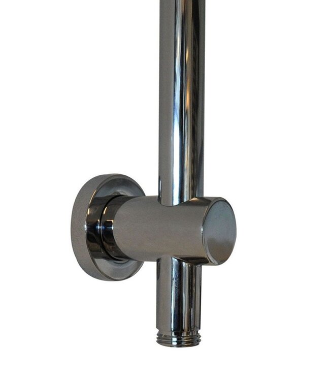 Wiesbaden Douchestang Caral  Chroom glijstang met wateraansluiting en handdouchehouder - 29.3843