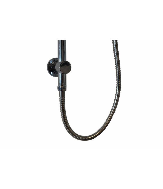 Wiesbaden Douchestang Caral  Chroom glijstang met wateraansluiting en handdouchehouder - 29.3843