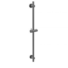 Douchestang Caral Gunmetal glijstang met wateraansluiting en handdouchehouder - 29.3842