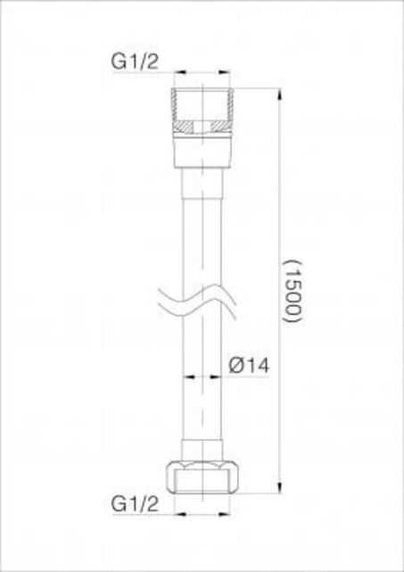 Doucheslang Flexx Geborsteld Messing 150cm - 30.3551