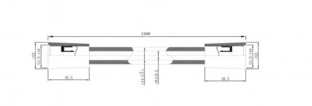 Doucheslang Smooth kunststof 150 cm Geborsteld koper - 30.6530