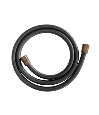 Wiesbaden Doucheslang kunststof 150 cm mat zwart / geborsteld brons koper - 30.3511