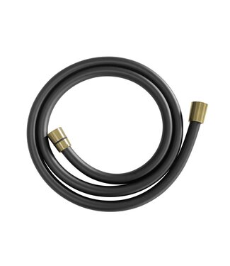 Wiesbaden Doucheslang kunststof 150 cm mat zwart / geborsteld Messing - 30.3516