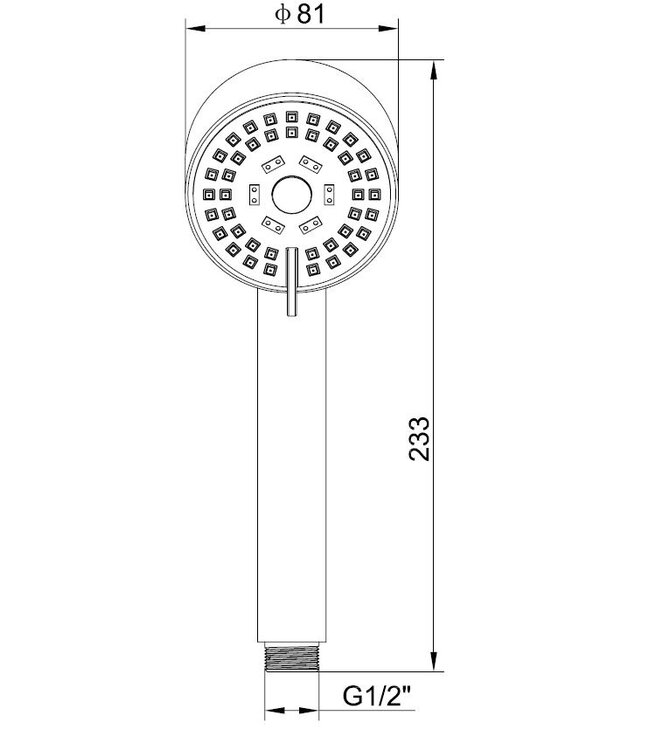 Wiesbaden Douchekop Cadans Geborsteld Staal verstelbare handdouche 3-straalsoorten - 29.3917