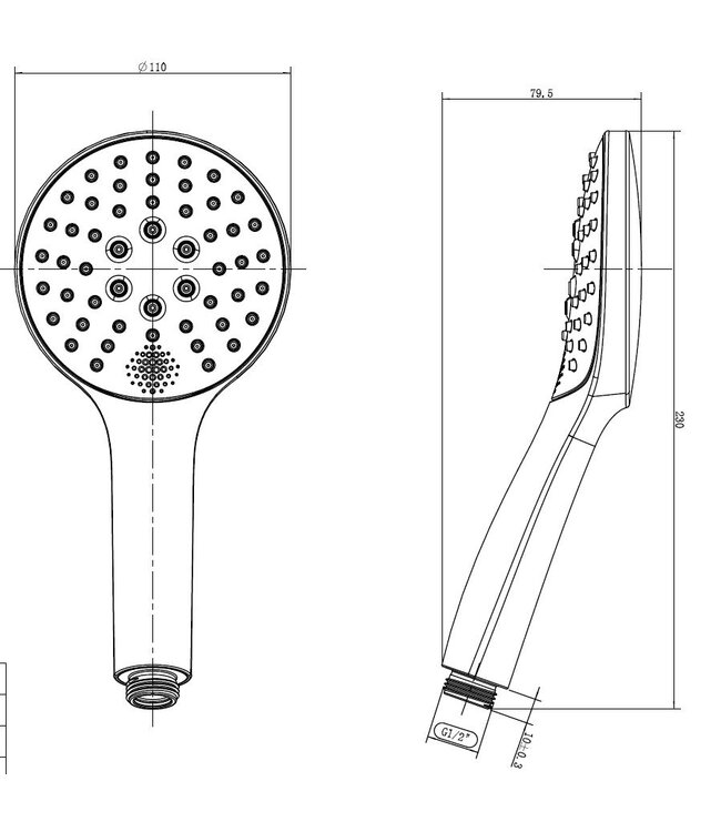 Douchekop Smart Chroom verstelbare handdouche 3-straalsoorten - 29.2880