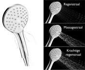 Douchekop Smart Mat Zwart verstelbare handdouche 3-straalsoorten - 29.2881