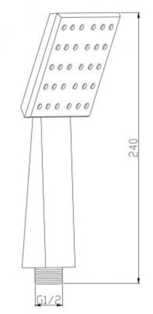Douchekop Rombo ABS RVS-look vierkante handdouche - 24.3809