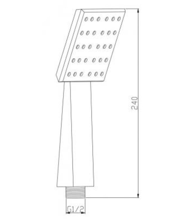 Douchekop Rombo ABS RVS-look vierkante handdouche - 24.3809