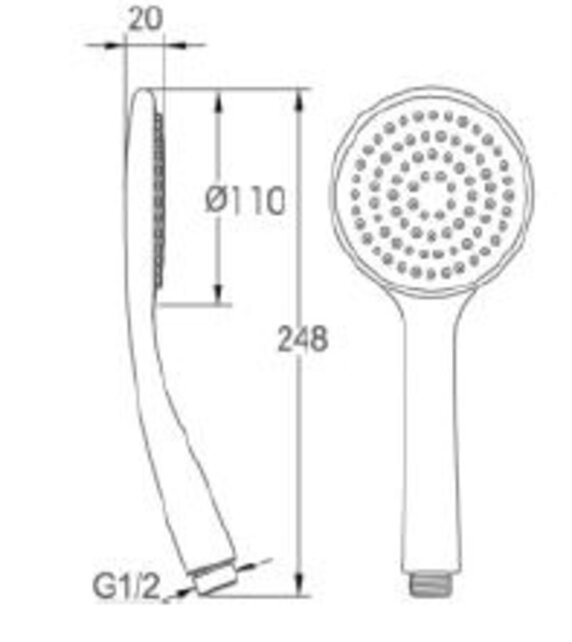 Douchekop ABS Chroom ronde handdouche - 29.3838