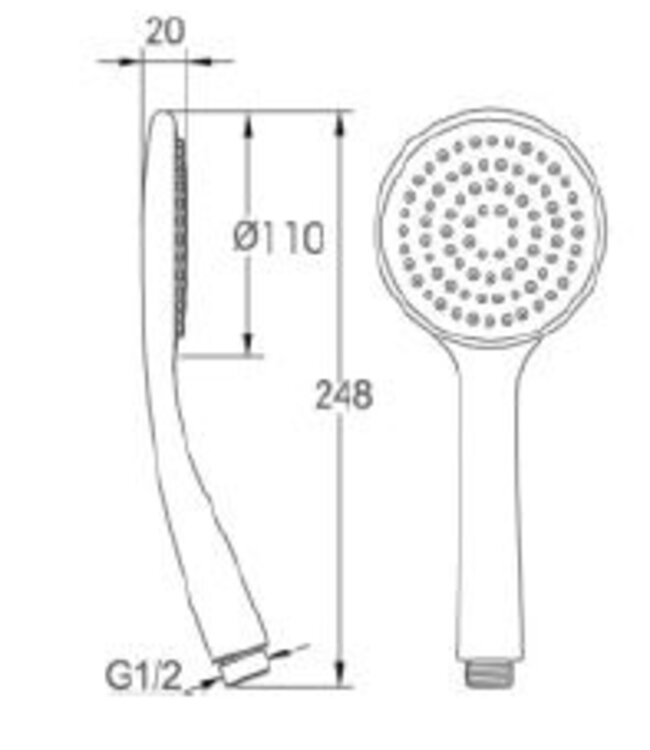 Douchekop ABS Chroom ronde handdouche - 29.3838