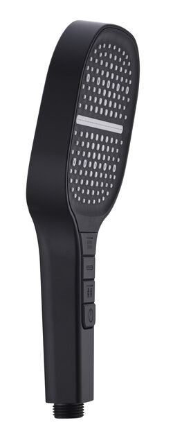 Douchekop Rain Mat Zwart Luxe handdouche met 3-straalsoorten Douchekop Rain Mat Zwart Luxe handdouche met 3-straalsoorten