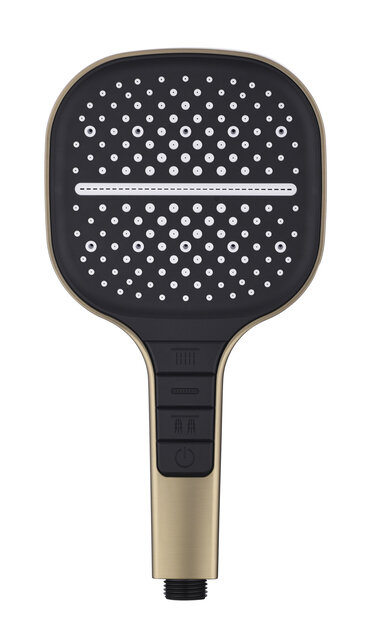 Douchekop Rain Geborsteld Goud Luxe handdouche met 3-straalsoorten Douchekop Rain Geborsteld Goud Luxe handdouche met 3-straalsoorten