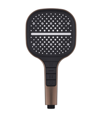 SANI-SUPPLY Douchekop Rain Geborsteld Brons Luxe handdouche met 3-straalsoorten