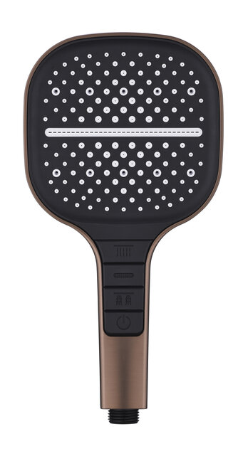 Douchekop Rain Geborsteld Brons Luxe handdouche met 3-straalsoorten