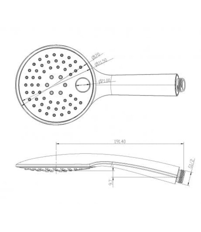 SANI-SUPPLY Douchekop Effeze Gunmetal verstelbare handdouche 3-straalsoorten