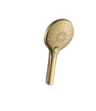 SANI-SUPPLY Douchekop Effeze Gegborsteld Goud verstelbare handdouche 3-straalsoorten