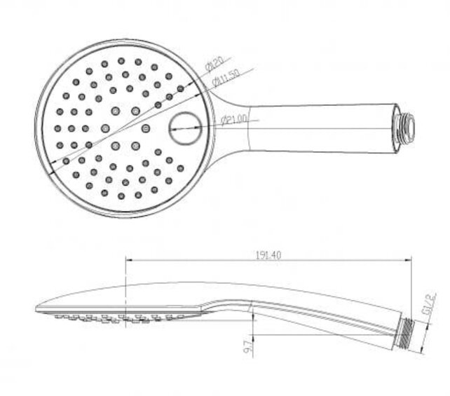 Douchekop Effeze RVS-Look verstelbare handdouche 3-straalsoorten