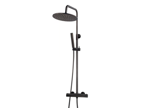 Caral Opbouw Doucheset met thermostaatkraan Mat Zwart regendouche 25cm - 29.2956