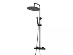 Caral Opbouw Doucheset met thermostaatkraan Gunmetal regendouche 25cm - 29.7957