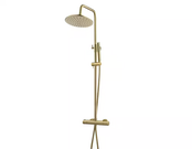 Caral Opbouw Doucheset met thermostaatkraan Geborsteld Messing regendouche 25cm - 29.5956