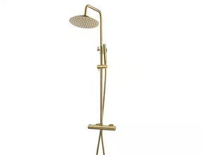 Caral Opbouw Doucheset met thermostaatkraan Geborsteld Messing regendouche 25cm - 29.5956