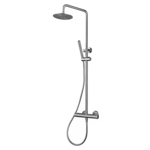 Wiesbaden 304 Opbouw Doucheset RVS met thermostaatkraan regendouche 25cm - 24.3720