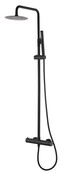 Wiesbaden 304 Opbouw Doucheset Mat Zwart met thermostaatkraan regendouche 25cm - 24.3725