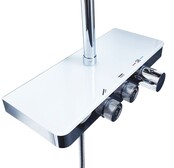 Wiesbaden Nuovo Chroom Opbouw doucheset met thermostaatkraan met Wit planchet- 29.8000