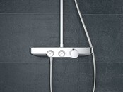 Wiesbaden Nuovo Chroom Opbouw doucheset met thermostaatkraan met Wit planchet- 29.8000