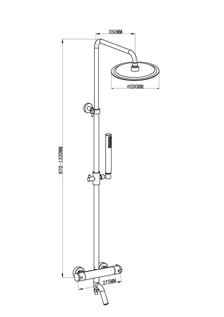 Xellanz Caral Eco Chroom Opbouw Doucheset met thermostaatkraan met baduitloop - 29.3958 Xellanz Caral Eco Chroom Opbouw Doucheset met thermostaatkraan met baduitloop - 29.3958
