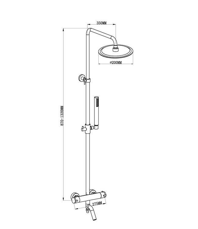 Xellanz Caral Eco Chroom Opbouw Doucheset met thermostaatkraan met baduitloop - 29.3958
