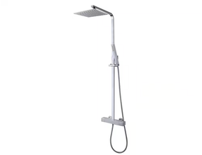 Rombo Opbouw Doucheset met thermostaatkraan Chroom vierkante regendouche 25cm - 29.3969