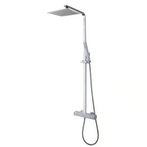 Rombo Opbouw Doucheset met thermostaatkraan Chroom vierkante regendouche 25cm - 29.3969